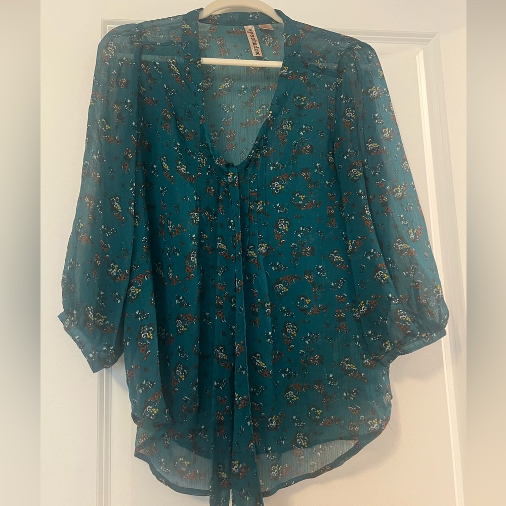 Floral Teal Blouse